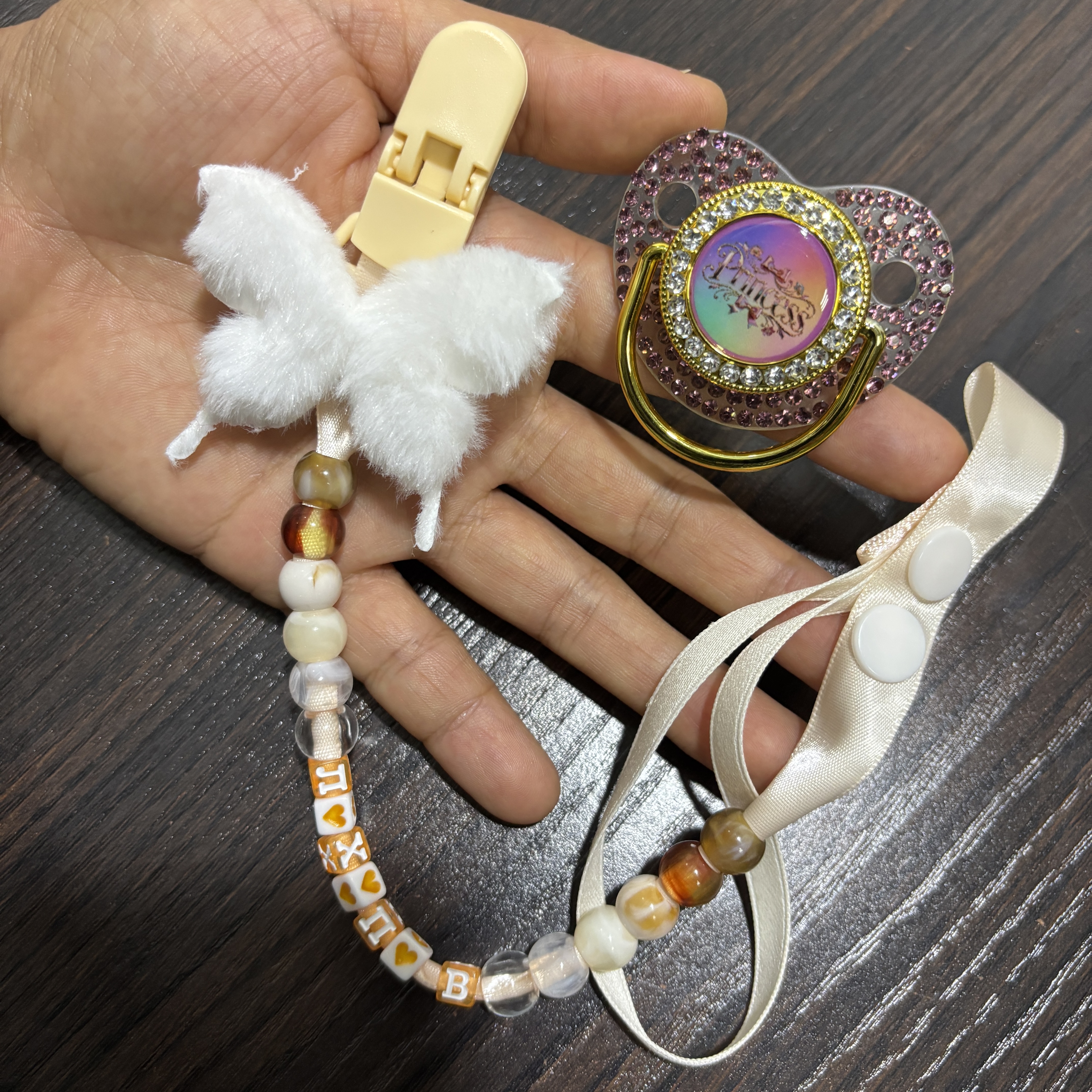 Baby Food Grade - Cute Butterfly Comforting Baby Pacifier clip
