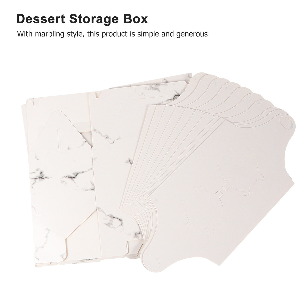 Baby Food Dessert - 10Pcs Cake Box Marbling Paper Storage