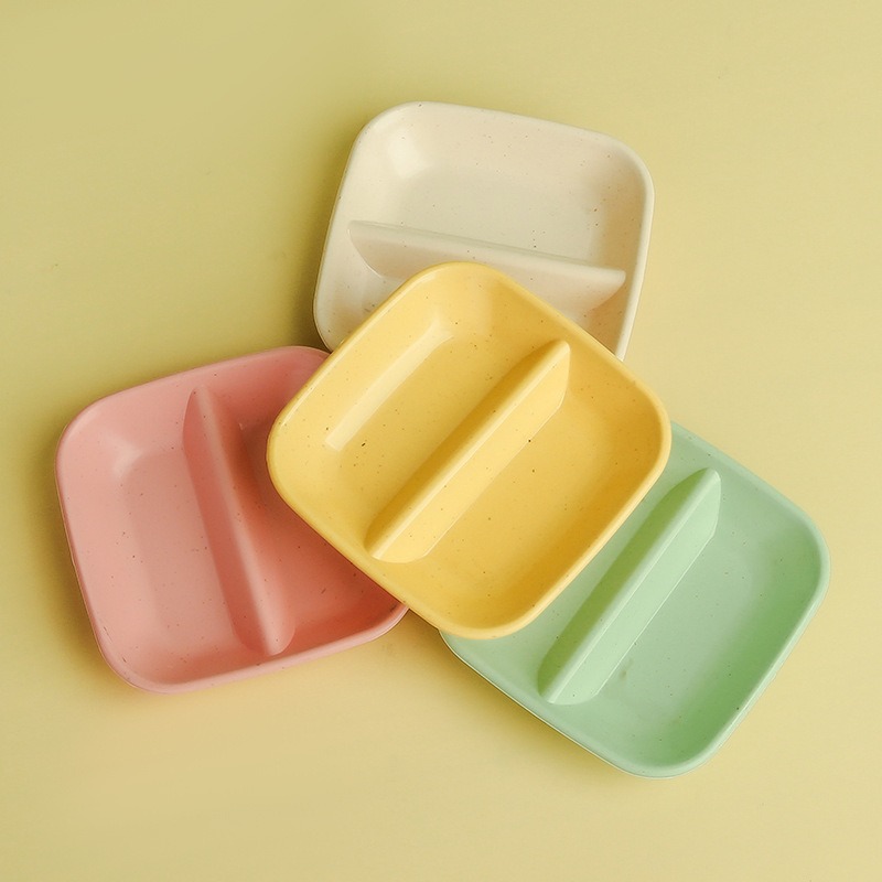 Baby Food Dessert - Creative Wheat Straw Separate Plates Square