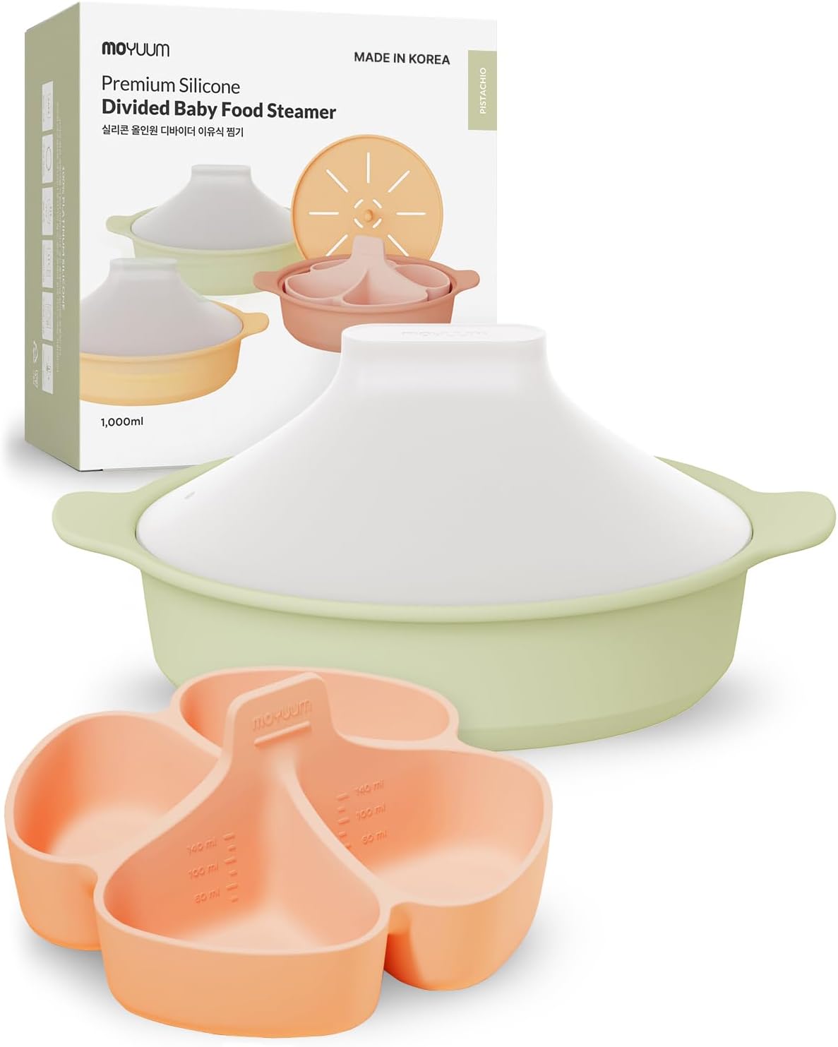 Baby Food Maker And Steamer - Silicone Microwave Divided Steamer | Made