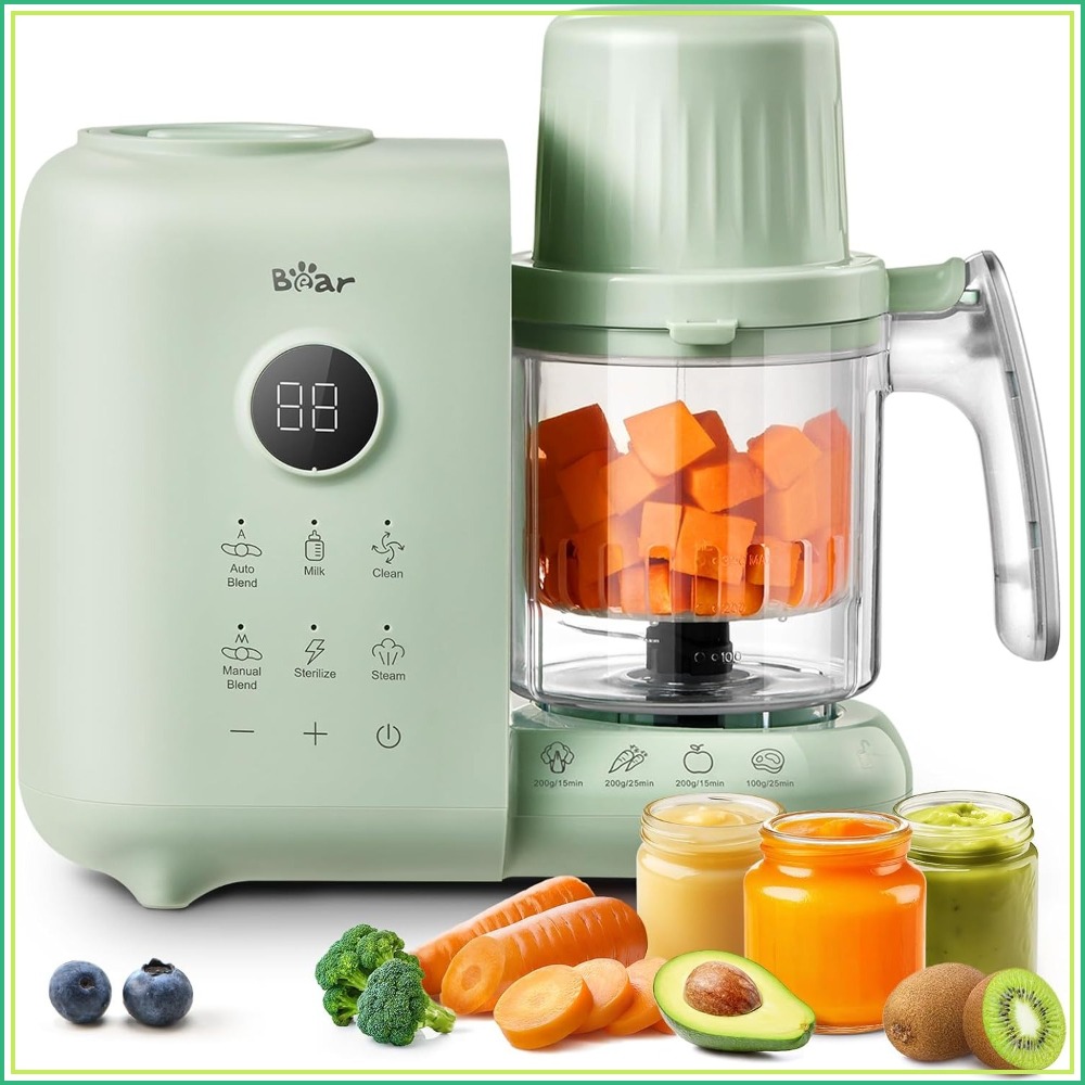 Baby Food Maker And Steamer - 18.5oz Dual-Layer Steam Baskets Baby Food
