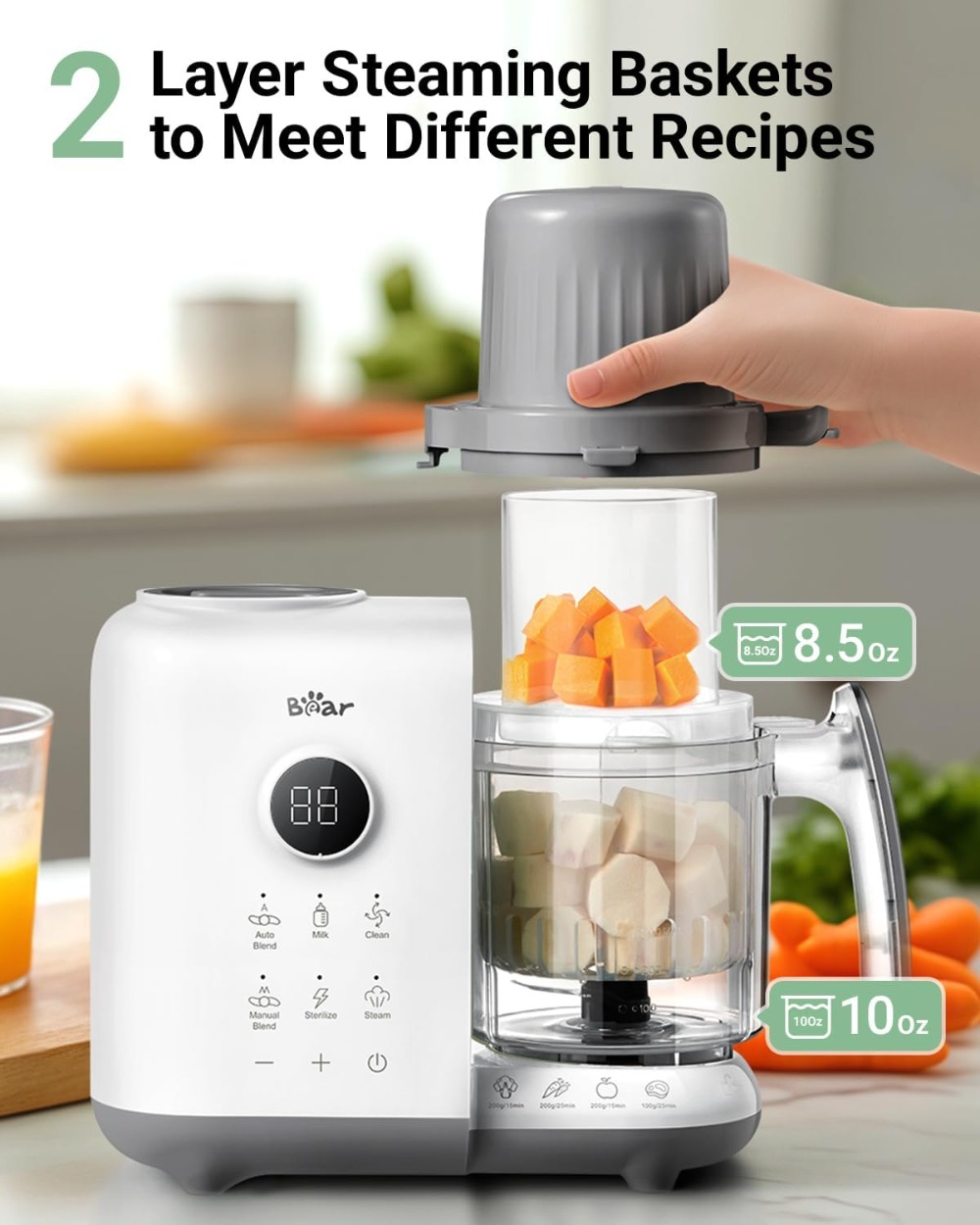 18.5oz Dual-Layer Baby Food Ma - огляд і ціна Baby Food Maker And Steamer