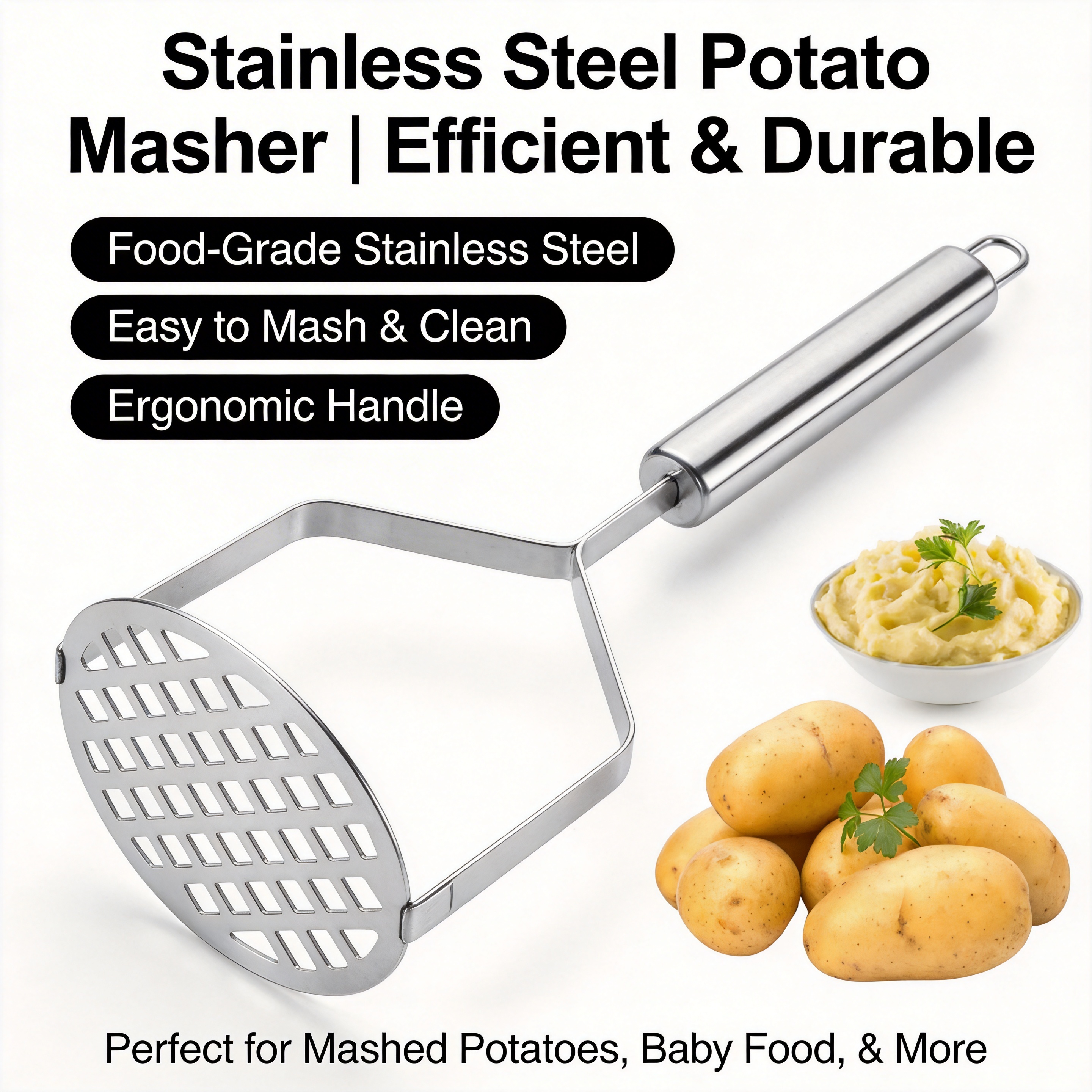 Stainless Steel Potato Masher  - огляд і ціна Veggie Baby Food