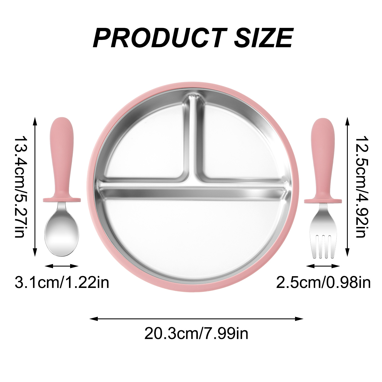 3PCS Silicone Stainless Steel  - огляд і ціна Baby Food Dinner