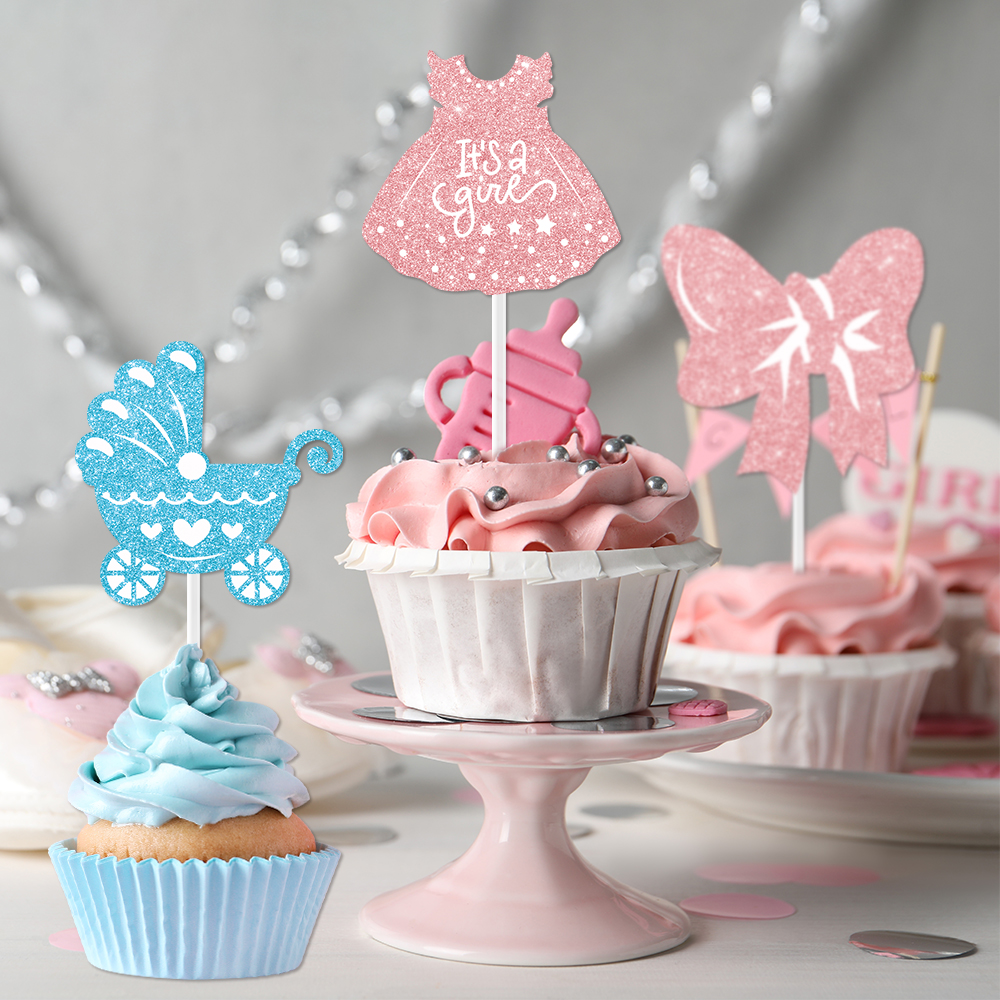12/24pcs Pink Blue Glitter Cup - огляд і ціна Baby Food Dessert