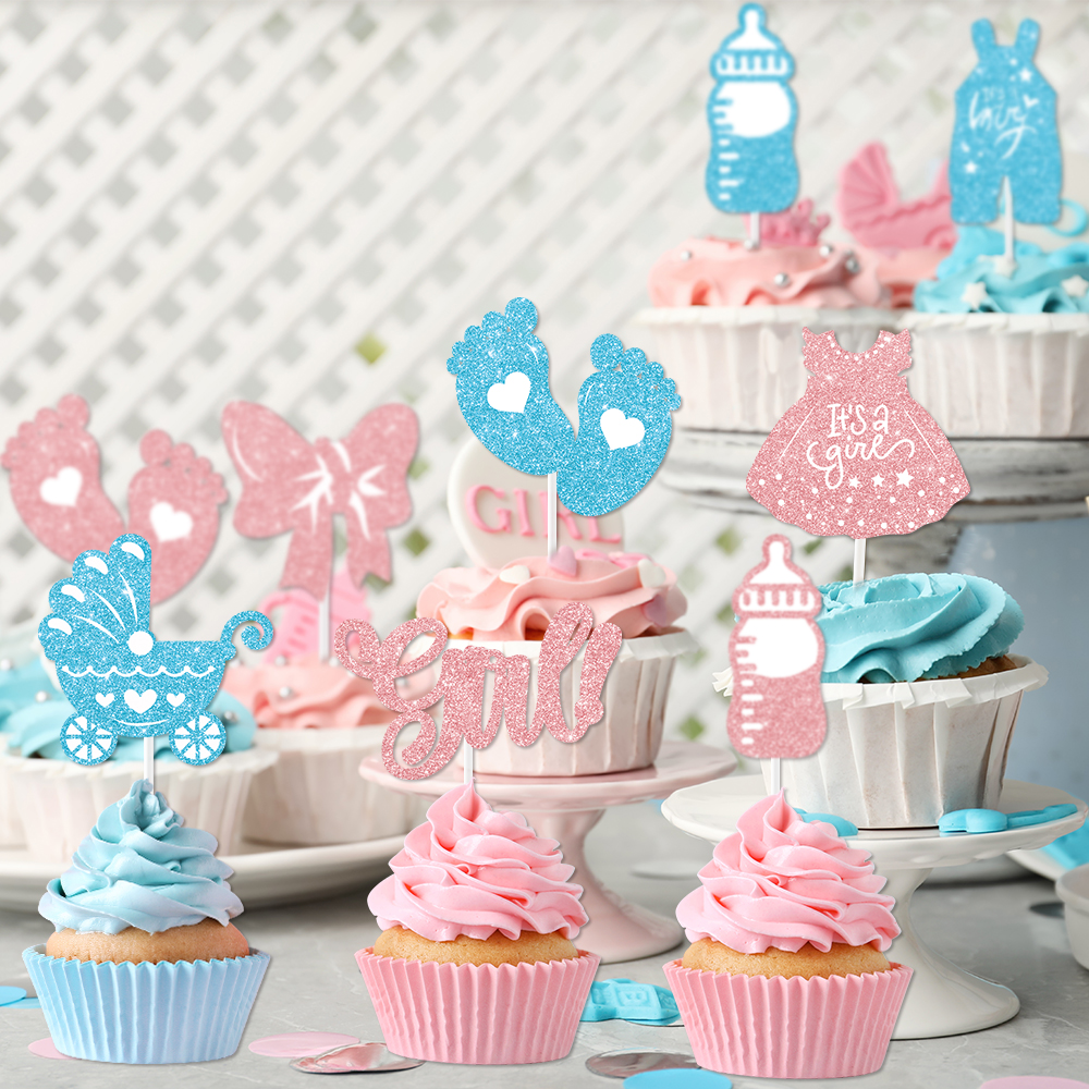 12/24pcs Pink Blue Glitter Cup - огляд і ціна Baby Food Dessert