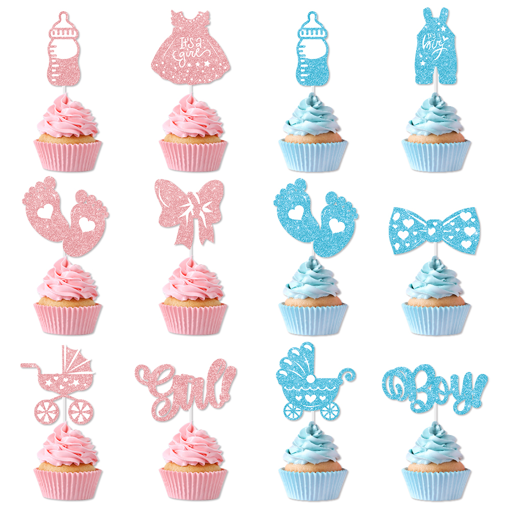 12/24pcs Pink Blue Glitter Cup - огляд і ціна Baby Food Dessert