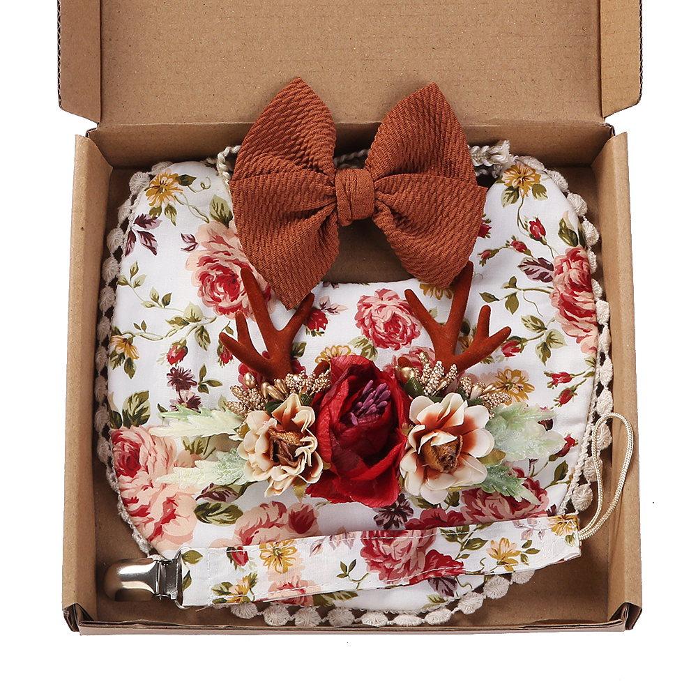 4Pcs/Set Flower Print Baby Bib - огляд і ціна Baby Food Grade