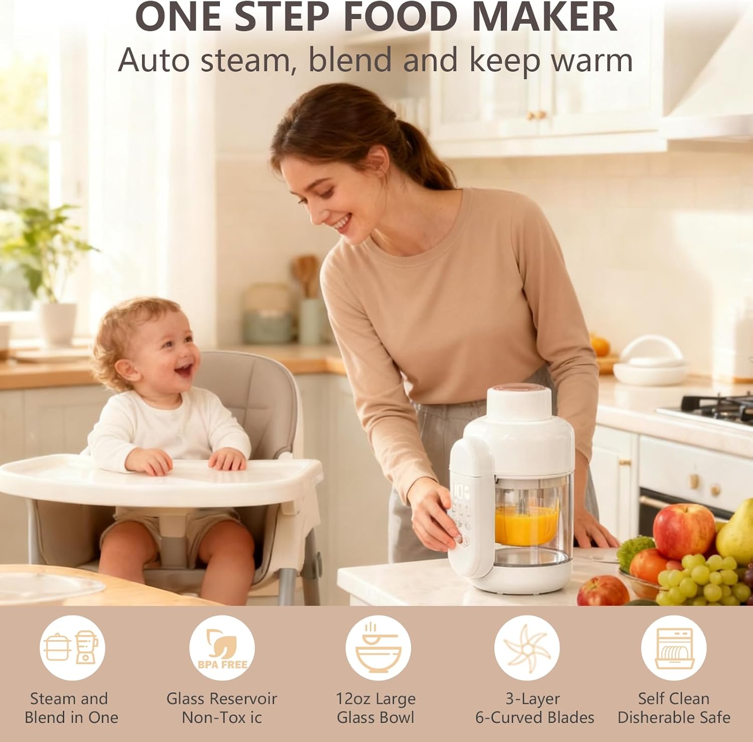 9-in-1 Baby Food Maker: Glass  - огляд і ціна Baby Food Maker And Steamer