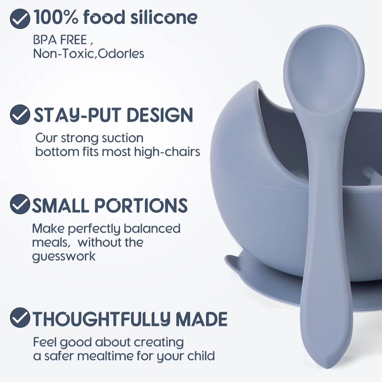 2PC Silicone Sucker Bowl Feedi - огляд і ціна Baby Food Dinner