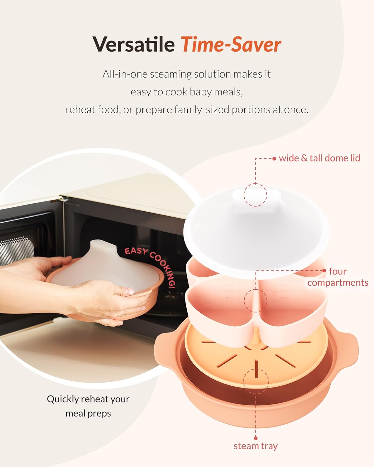 Silicone Microwave Divided Ste - огляд і ціна Baby Food Maker And Steamer