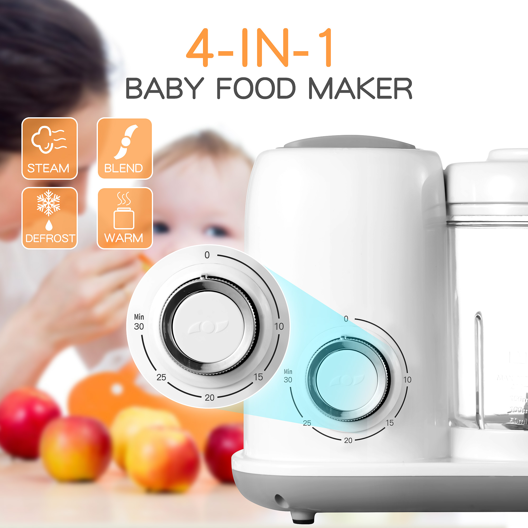 Baby Food Maker, 4 in 1 Baby F - огляд і ціна Baby Food Steamer Baby Safe