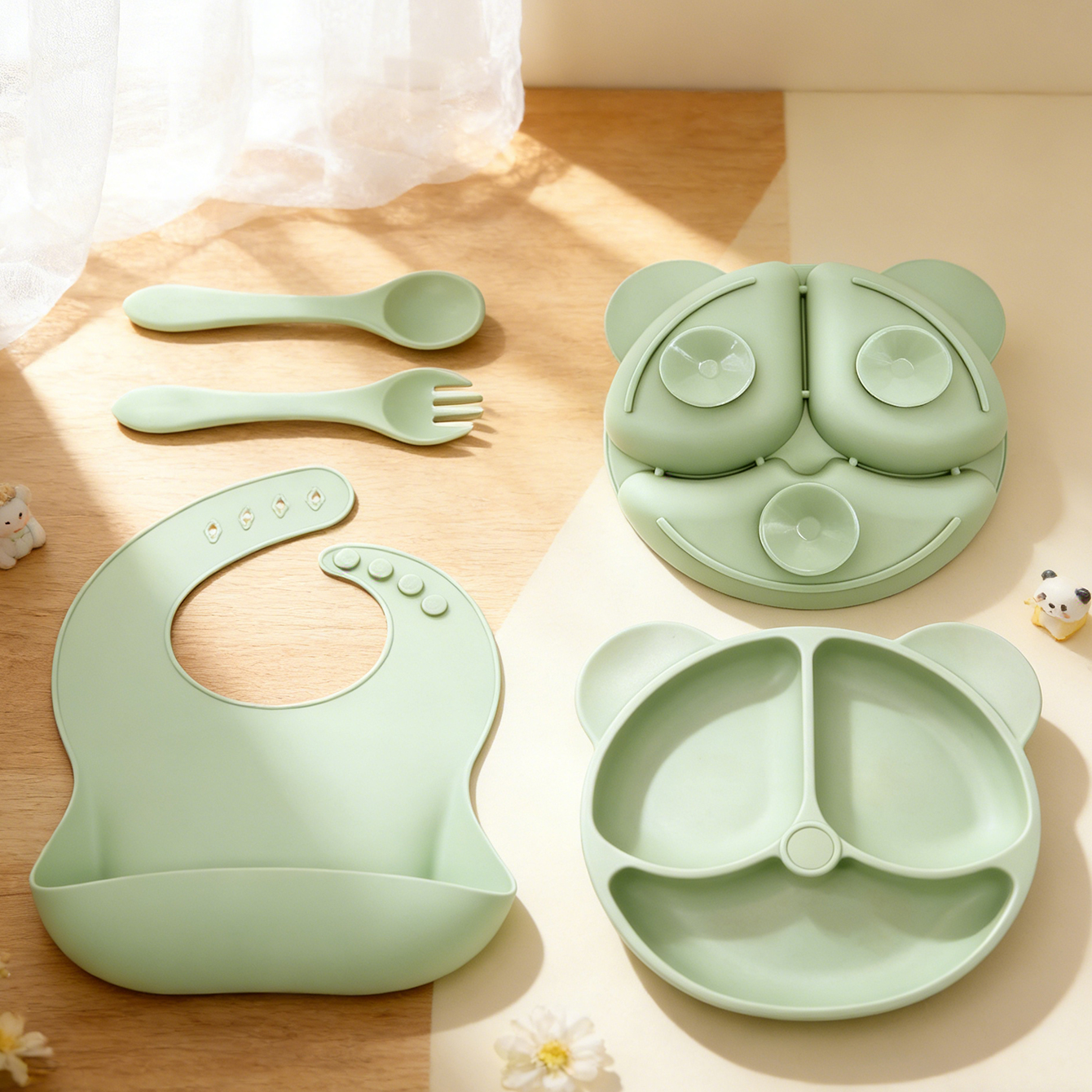 4PCS Baby Feeding Set with Bib - огляд і ціна Baby Food Dinner