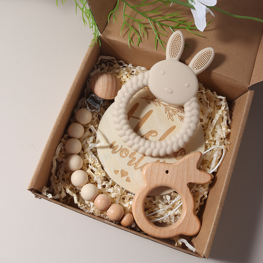 New born baby gift set silicon - огляд і ціна Baby Food Teether