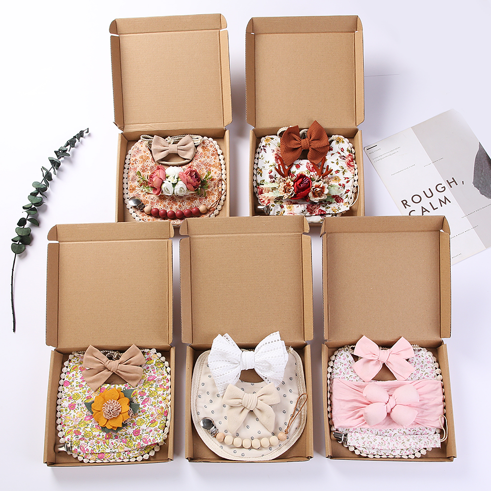4Pcs/Set Flower Print Baby Bib - огляд і ціна Baby Food Grade